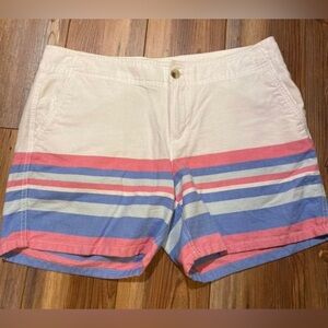 Columbia PFG Performance Shorts, White with Stripes, Women’s Size 12